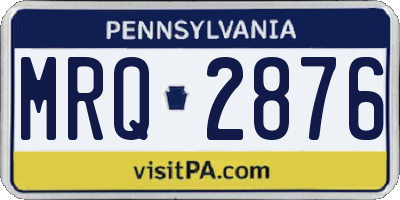 PA license plate MRQ2876