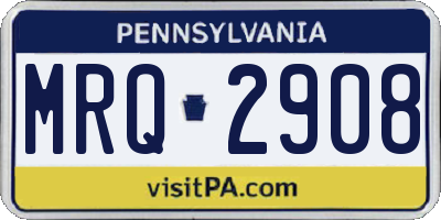 PA license plate MRQ2908