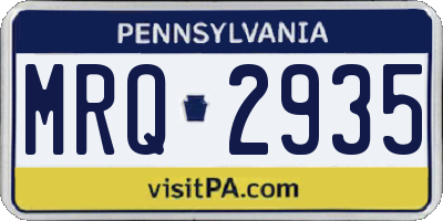 PA license plate MRQ2935