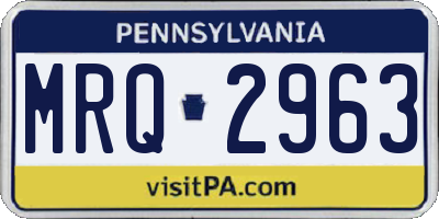 PA license plate MRQ2963
