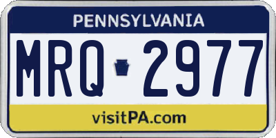 PA license plate MRQ2977