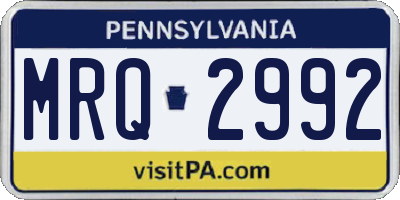 PA license plate MRQ2992