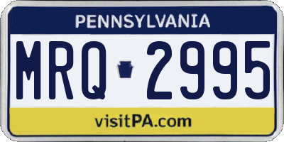 PA license plate MRQ2995