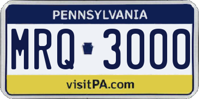 PA license plate MRQ3000