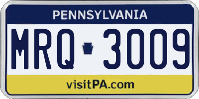 PA license plate MRQ3009