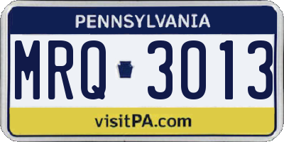 PA license plate MRQ3013
