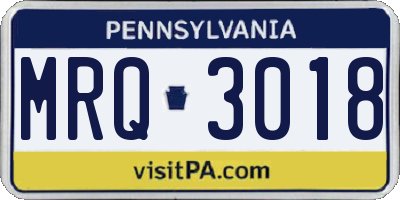 PA license plate MRQ3018