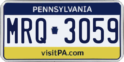 PA license plate MRQ3059