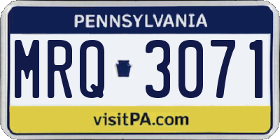 PA license plate MRQ3071