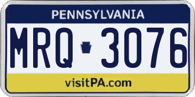 PA license plate MRQ3076