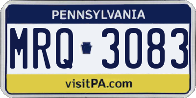 PA license plate MRQ3083