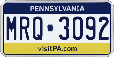 PA license plate MRQ3092