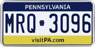PA license plate MRQ3096