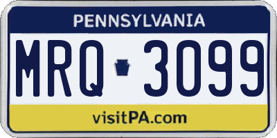 PA license plate MRQ3099