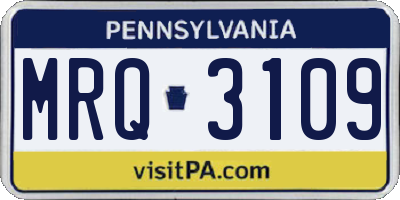 PA license plate MRQ3109