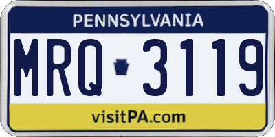 PA license plate MRQ3119