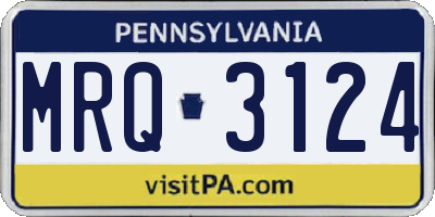 PA license plate MRQ3124