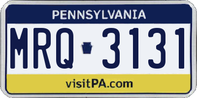 PA license plate MRQ3131