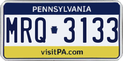 PA license plate MRQ3133