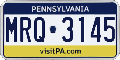 PA license plate MRQ3145