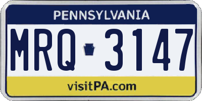 PA license plate MRQ3147