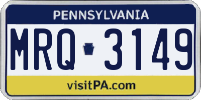 PA license plate MRQ3149