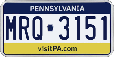 PA license plate MRQ3151