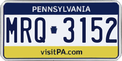PA license plate MRQ3152