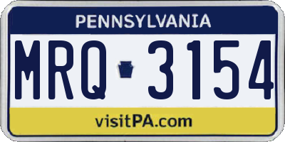 PA license plate MRQ3154