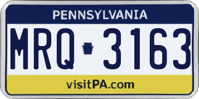 PA license plate MRQ3163