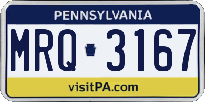 PA license plate MRQ3167
