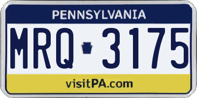 PA license plate MRQ3175