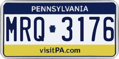 PA license plate MRQ3176