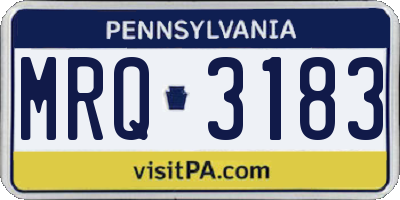 PA license plate MRQ3183