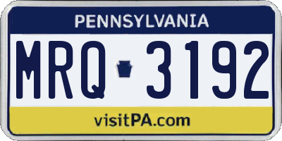 PA license plate MRQ3192