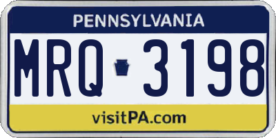 PA license plate MRQ3198