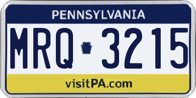 PA license plate MRQ3215
