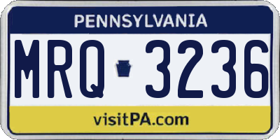 PA license plate MRQ3236
