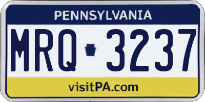 PA license plate MRQ3237