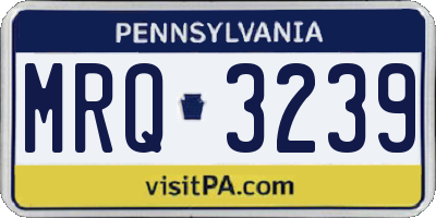 PA license plate MRQ3239