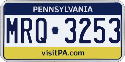 PA license plate MRQ3253