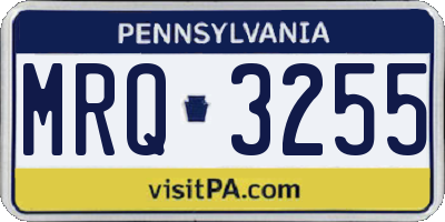 PA license plate MRQ3255