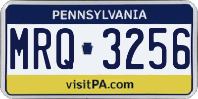 PA license plate MRQ3256