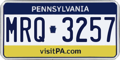 PA license plate MRQ3257