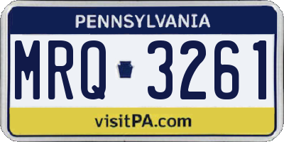 PA license plate MRQ3261