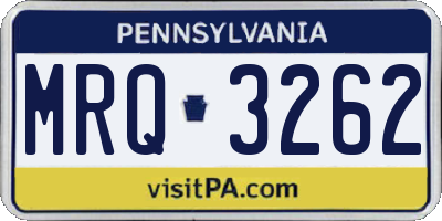 PA license plate MRQ3262