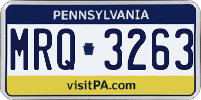 PA license plate MRQ3263