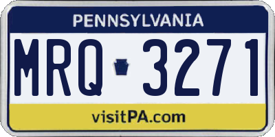 PA license plate MRQ3271