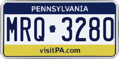 PA license plate MRQ3280