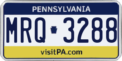 PA license plate MRQ3288